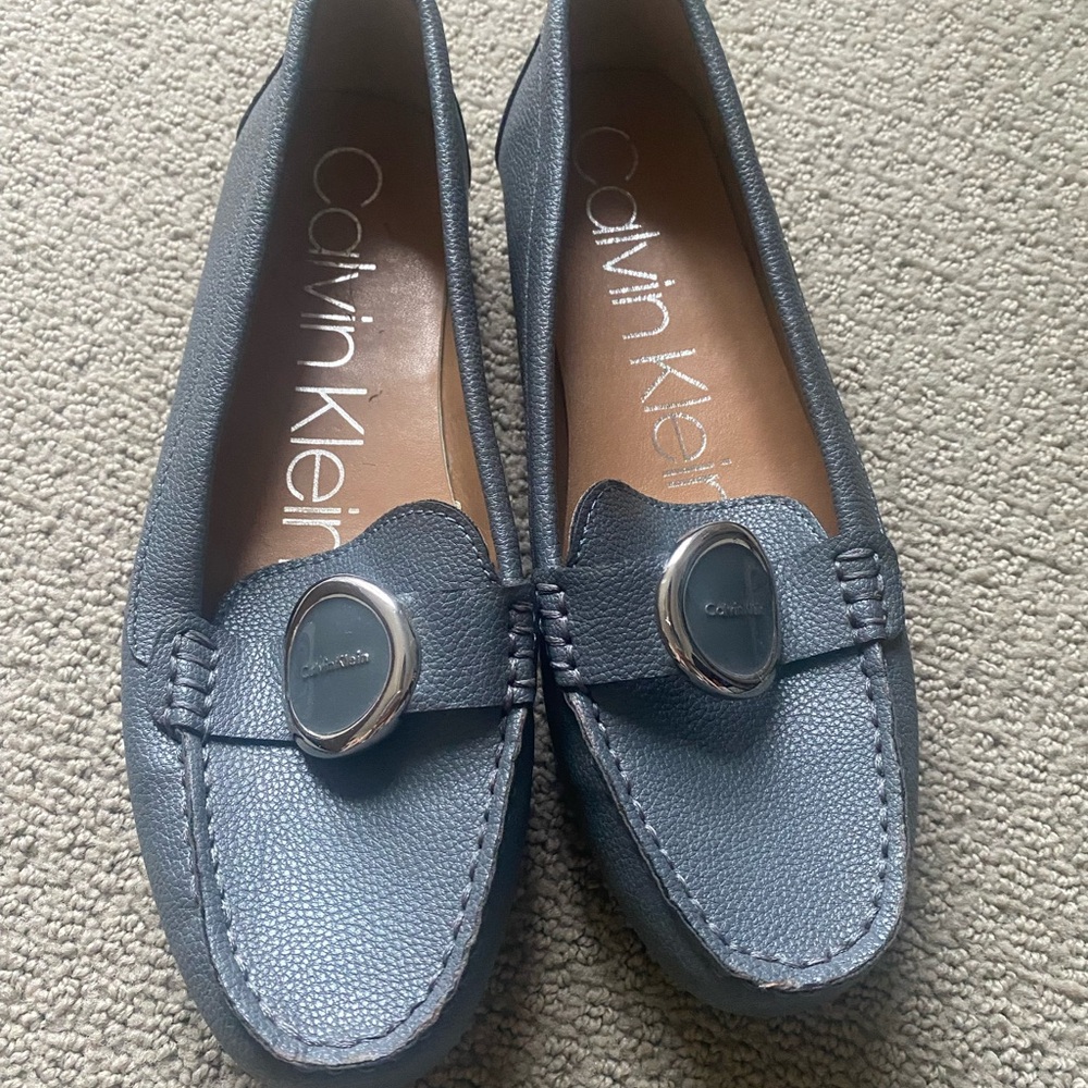 Calvin Klein Blue Suede Loafers Flats